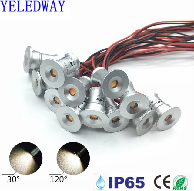 YELEDWAY Mini LED 12V Einbaustrahler Dimmbar 1W Rund aus Aluminium für Schlafzimmer und Treppen in Schwarz, Weiß oder Silber - Bild 1