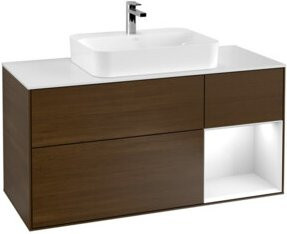 V&B Waschtischunterschrank Finion mit Wandbeleuchtung, Farbe: Weiß, Breite: 120 cm - Bild 1
