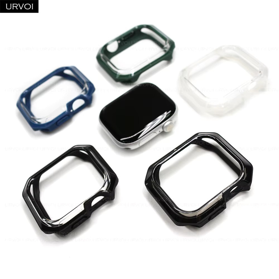 URVOI Uhrenarmband-Abdeckung, TPU-Halbgehäuse, Schwarz, Unisex, 42 mm, 46 mm - Bild 3