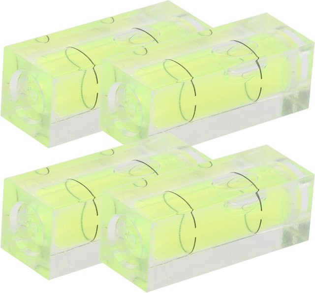 4 Stück kleine quadratische Libellenwaage als Messwerkzeug für 3D-Drucker in Weiß - Bild 1