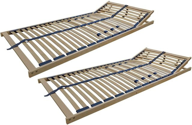Erst-Holz Federholzrahmen Lattenrost Doppelpack aus nordischem Birken-Schichtholz mit verstellbarem Kopfteil, B: 90 cm, L: 200 cm - Bild 1