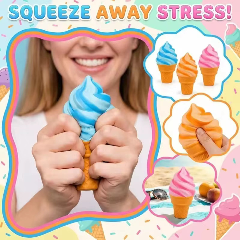 Schylling Nee Doh Sensorisches Quetschspielzeug Blind Box, Eiscreme- und Eistüten-Spielzeug, multicolour - Bild 2