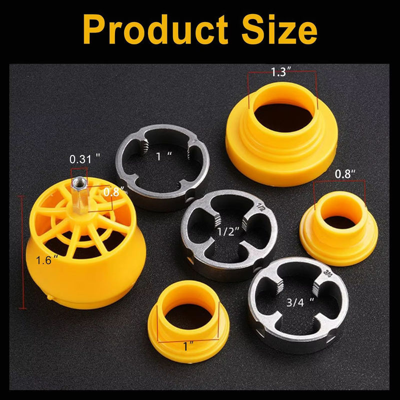 NIUXIANG PVC-Rohreinfädler-Set für elektrische Bohrmaschinen mit Matrizengrößen 1/2 Zoll, 3/4 Zoll und 1 Zoll für interne und externe Anwendungen - Bild 3