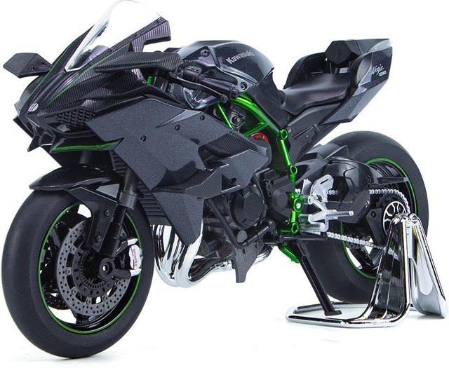 Fourall- Model Cars Kawasaki Ninja H2R, Legierungsauto Modell, Maßstab 1/9, mit Licht und Sound, schwarz - Bild 1