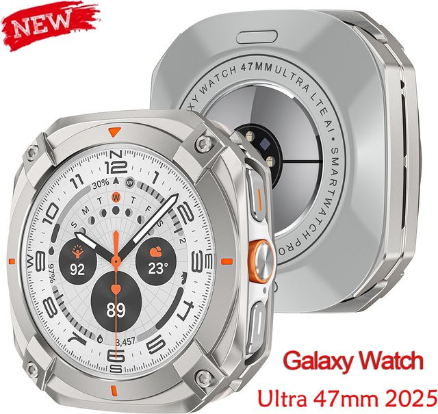 CAOWTAN Schutzhülle Aluminiumlegierung, Schwarz, Samsung Galaxy Watch Ultra 47 mm - Bild 1