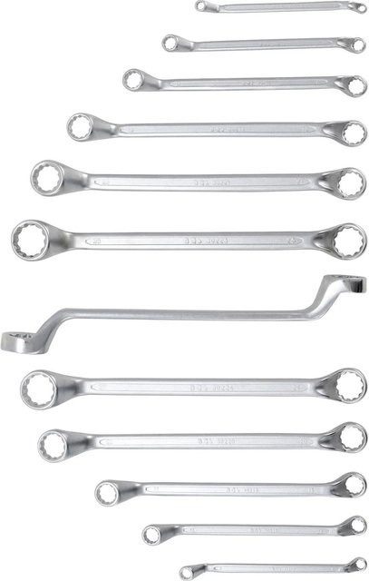 BGS Doppel-Ringschlüssel-Satz gekröpft aus Chrom-Vanadium, 12-teilig, Silber, SW 6 - 32 mm - Bild 2