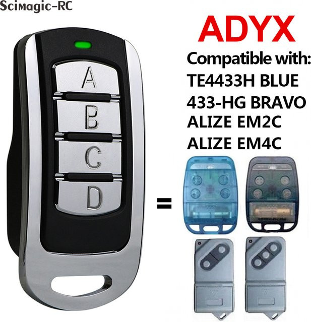 ADYX Garagentor-Fernbedienung Bravo 433,92 MHz in Blau für ALIZE EM2C, EM4C und TE4433H - Bild 1