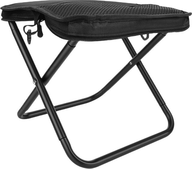 Tragbarer faltbarer Hocker mit Schultergurt für Outdoor, Camping und Reisen in Schwarz - Bild 1