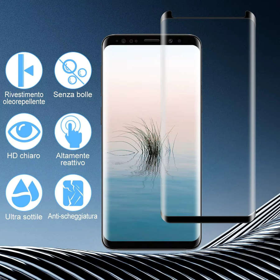 Displayschutzfolie aus gehärtetem Glas für Samsung Galaxy S8 und S9 in Transparent - Bild 2