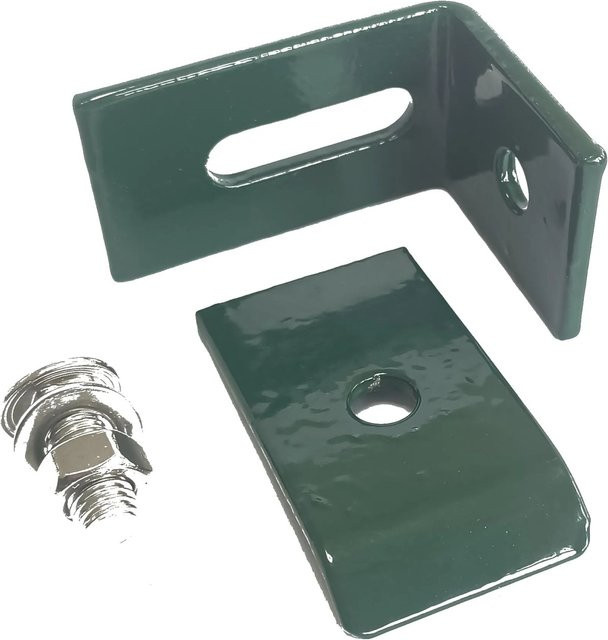 Doppelstabzaun ECO Wandverbinder Moosgrün aufputzmontiert - Bild 1