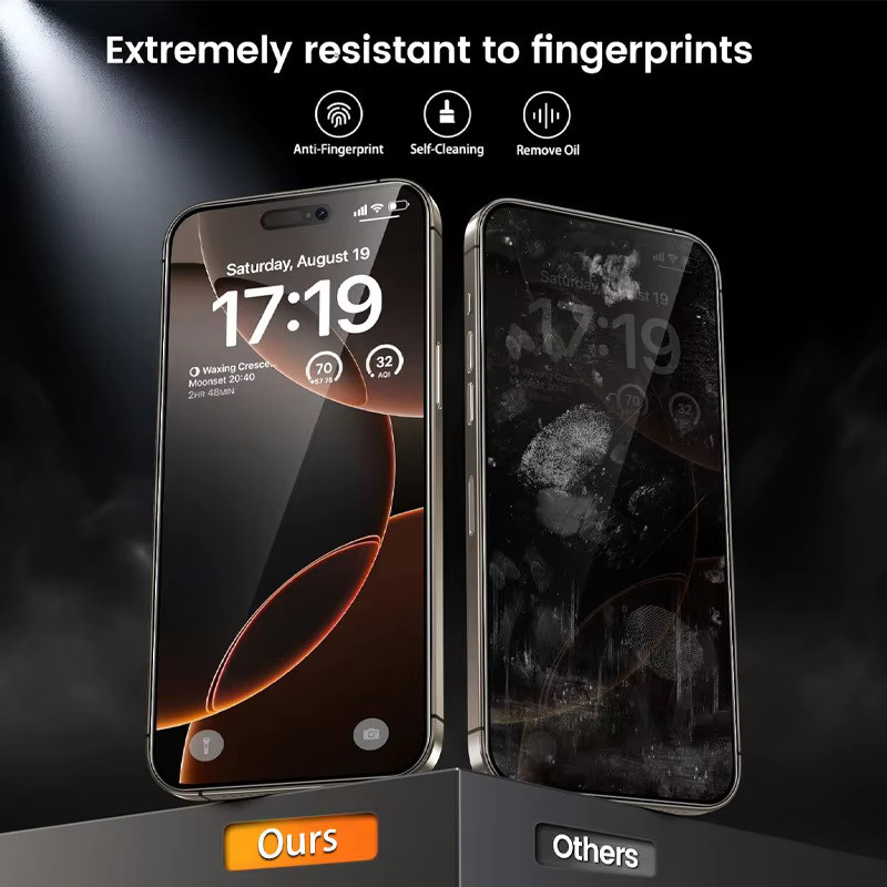 3er-Pack Privacy Panzerglas Display-Schutz mit 3 Kameraschutzfolien für iPhone 11 12 13 14 15 16 17 Pro Max Air in Transparent - Bild 2