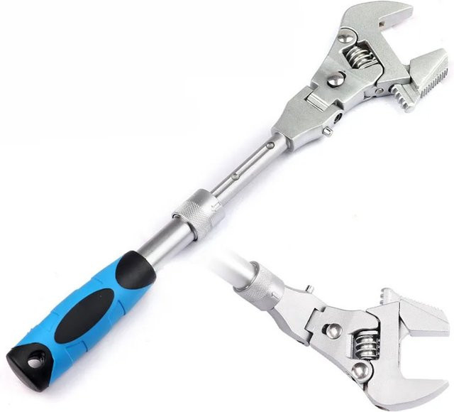 FATCOOL 5-in-1 Drehmomentschlüssel mit 180 Grad klappbarer Ratsche und Riemenscheibenschlüssel, Länge: 25,4 cm - Bild 1