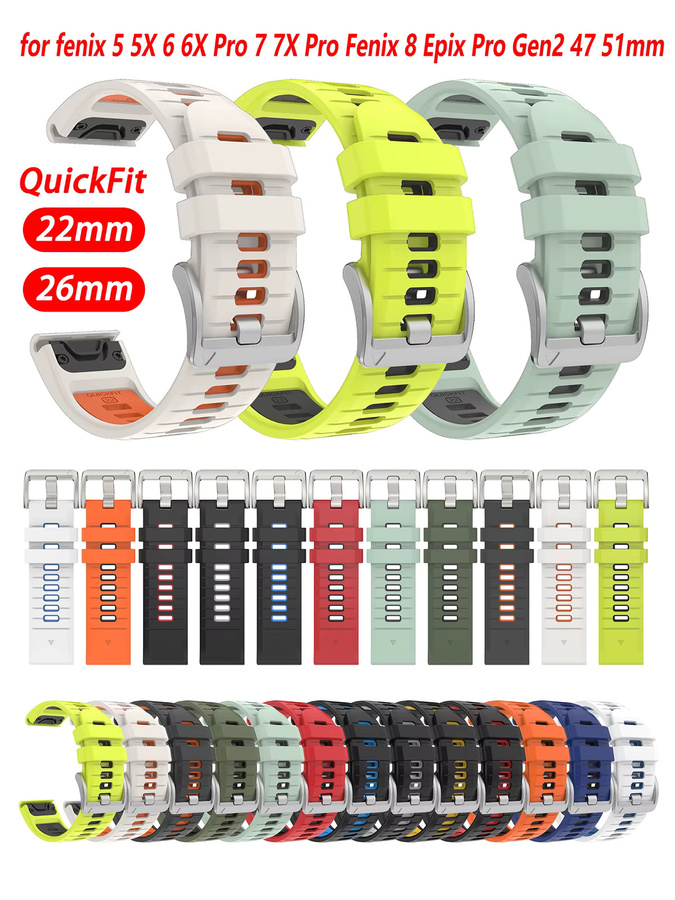 Garmin Uhrenarmband Silikon, Schwarz, 22 26mm - Bild 6