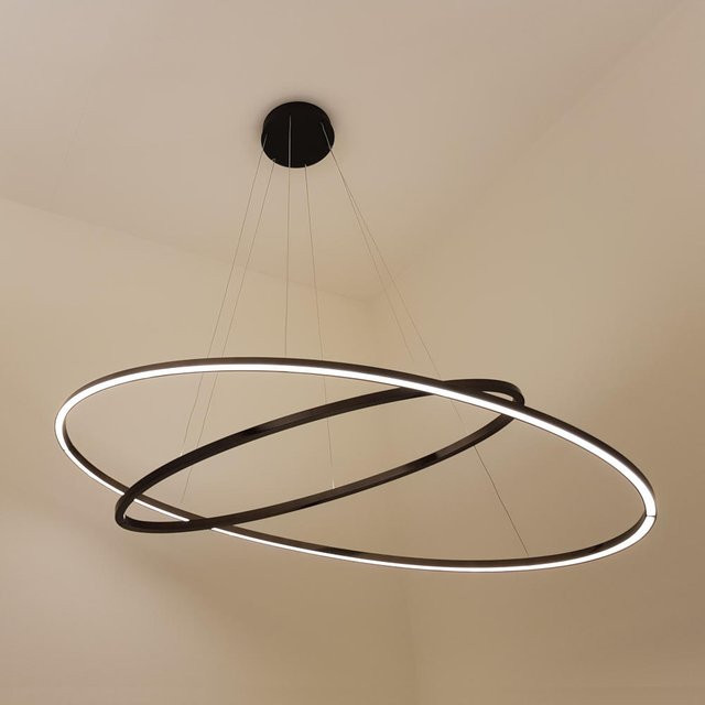 Nemo Lighting Ellisse Double LED-Pendelleuchte in Schwarz mit warmweißem Licht (3000K) - Bild 1