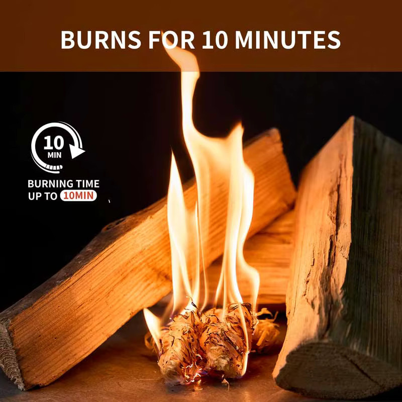30 Stück wasserdichte Feuerstarter aus Naturholz in Braun für Lagerfeuer, Grill, Kamin und Holzofen - Bild 2