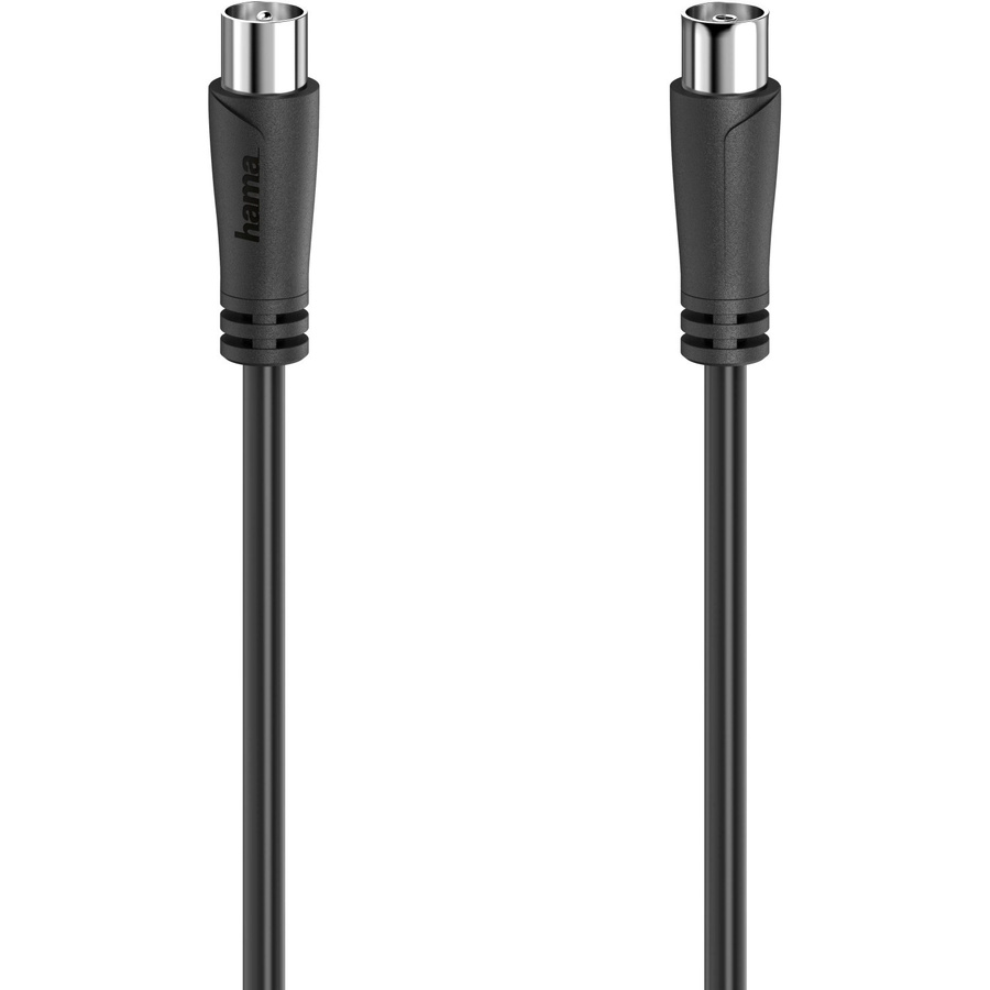 Hama Koax-Antennenkabel mit Koax-Stecker und Koax-Kupplung, 3 m, Schwarz - Bild 2