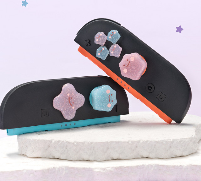 KomoKe Bling Silikon Aufkleber und Thumb-Stick Grip Set für Nintendo Switch und Joy-Con, Multicolor - Bild 1