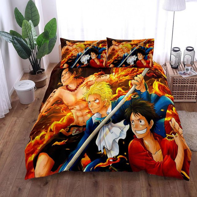 Bettwäscheset Anime One Piece mit Luffy Motiv von Lodestar, 3-teilig, Mehrfarbig, B/H: 200 x 200 cm - Bild 1