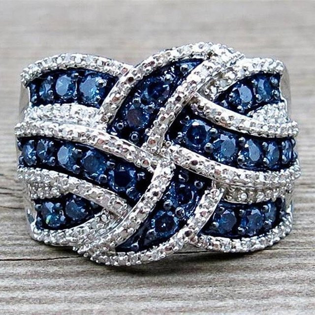 Huitan Damenring, Kreuz-Design, Zirkonia, Silber - Bild 1