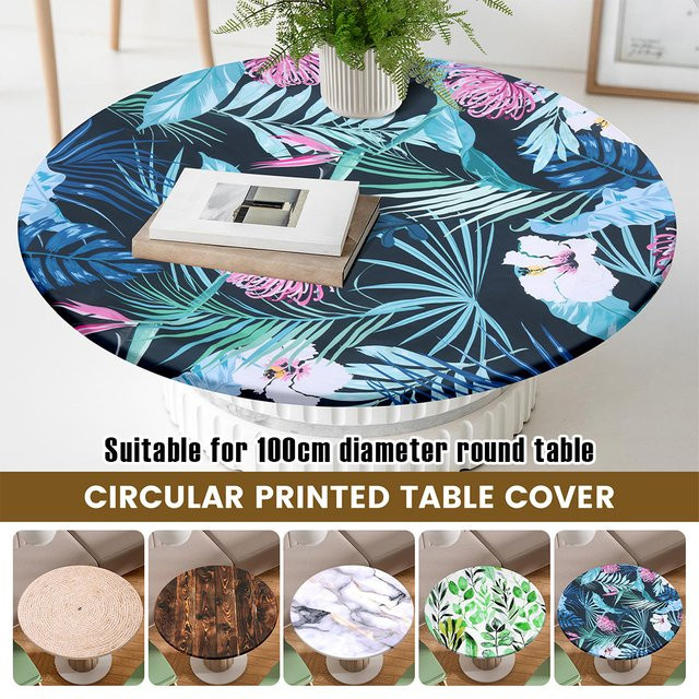 Willstar Runde Tischdecke mit floralem Muster aus Polyester, wasserabweisend und ölbeständig, Multicolour, Durchmesser: 100 cm - Bild 1