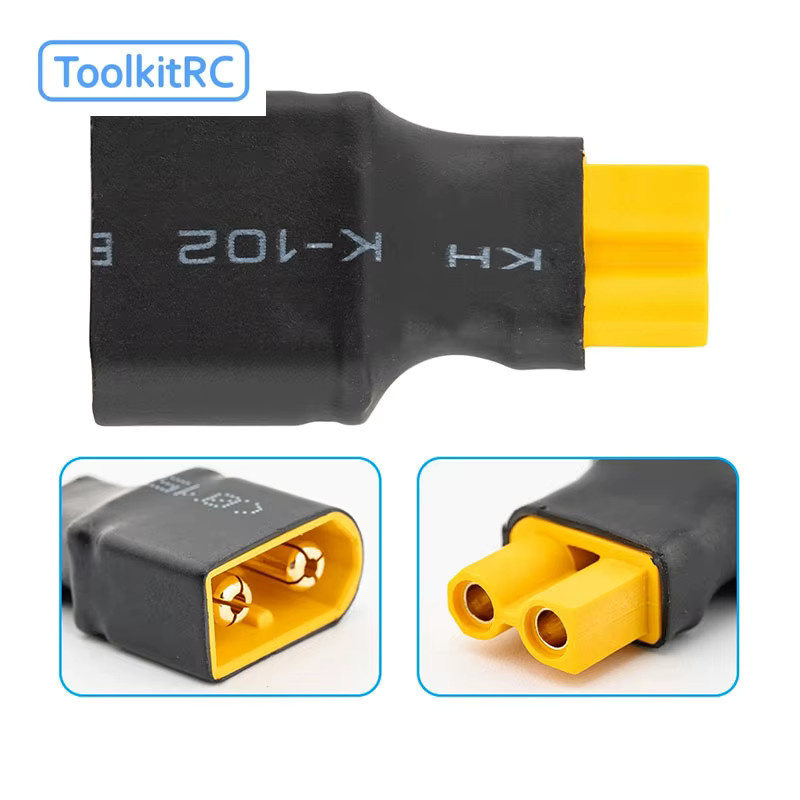 ToolkitRC XT60 auf XT30 Adapterkabel mit Silikondraht 14 AWG in Gelb für RC-Batterien und ESC - Bild 2