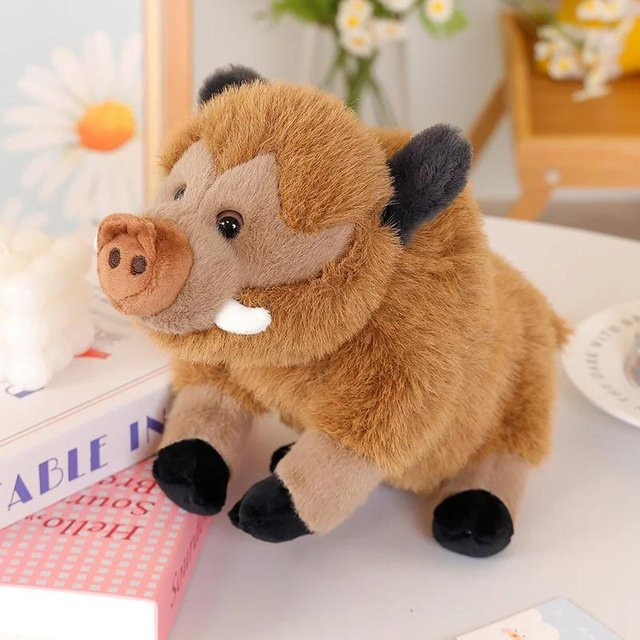 Yiran toy Kawaii Wildschwein Plüschtier, Braun, 25cm - Bild 1