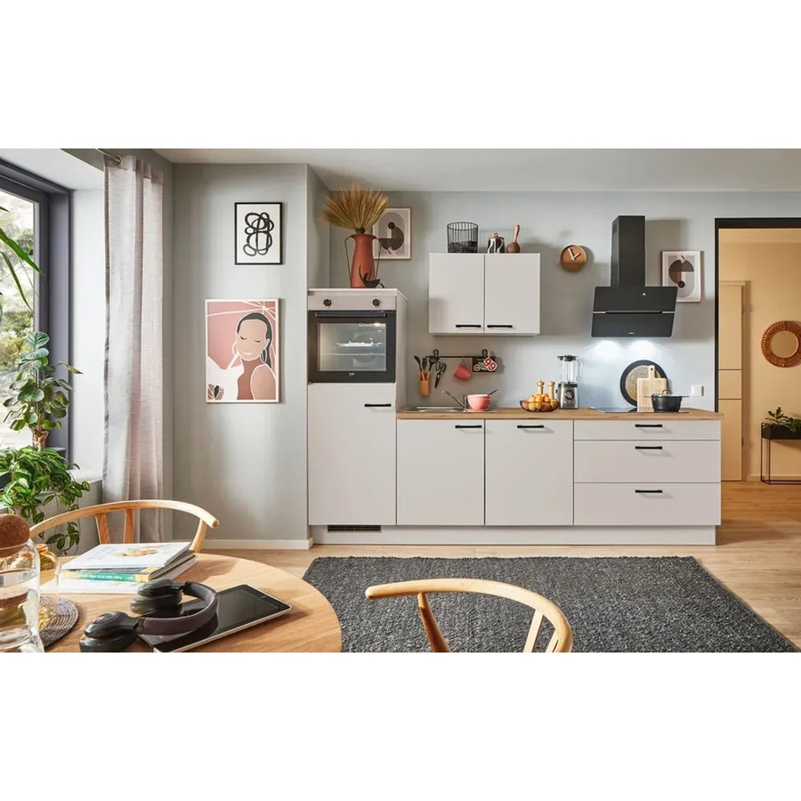 pino Küchenzeile Kaschmirgrau mit Geräteschrank, Breite: 260 cm, Höhe: 174 cm, Tiefe: 60 cm - Bild 2