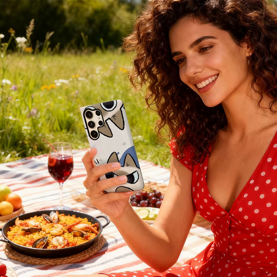 Handyhülle mit siamesischen Katzen-Motiv für Samsung Galaxy S25 Ultra, S24 und S23 Ultra Plus in Multicolor mit glänzender doppellagiger Rückseite - Bild 6
