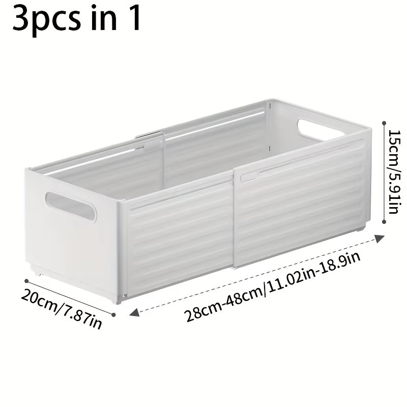 Untior 3-teiliges faltbares Aufbewahrungsbox-Set aus PP-Kunststoff in Weiß für Schlafzimmer, Büro und Badezimmer - Bild 4