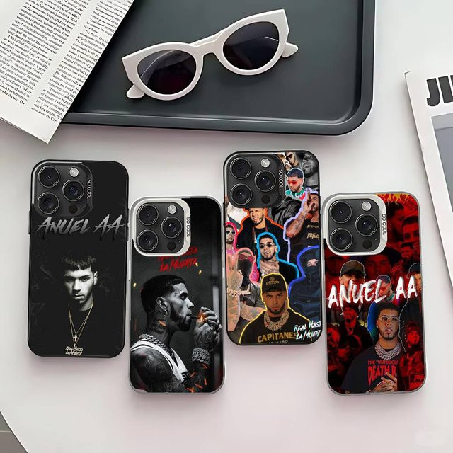 Stoßfeste Handyhülle im Anuel AA Design für Apple iPhone Modelle in Schwarz - Bild 1