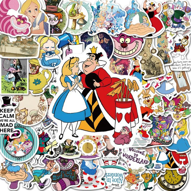 Disney Alice im Wunderland Cartoon-Aufkleber, Mädchen-Sticker, 10-teiliges Set - Bild 1