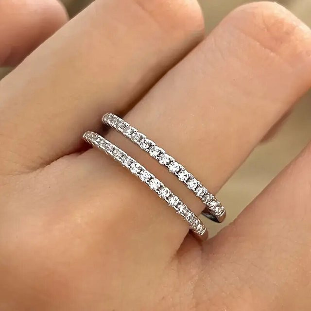 Huitan Ring, silberfarben, Zirkonia, Damen - Bild 1