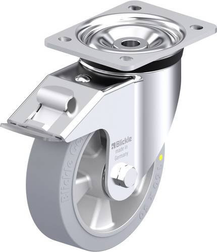 Blickle Stahlblech-Lenkrolle LK-ALEV 160K-FI-SG-AS in Silber, Rad-Durchmesser: 160 mm, Tragfähigkeit: 350 kg - Bild 1