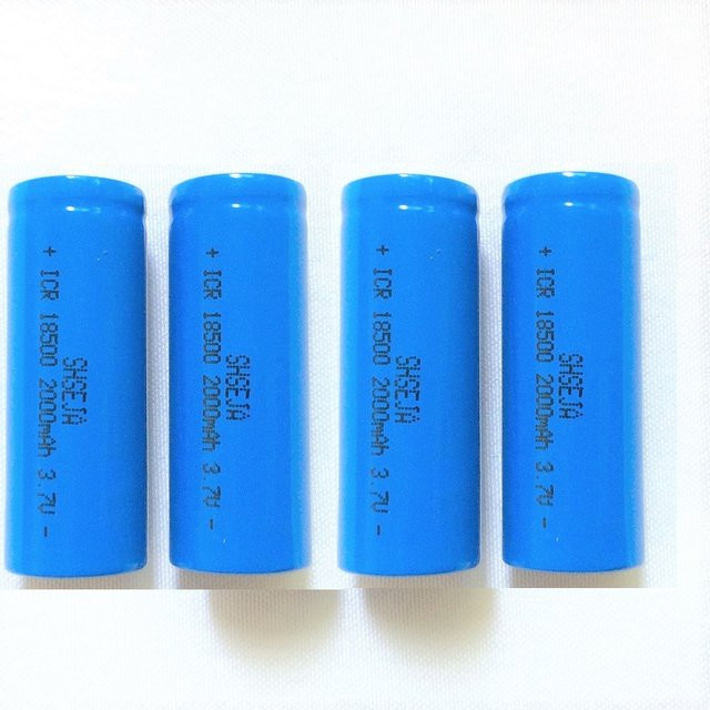 SHSEJA 18500 Lithium-Ionen Akku 3,7 V mit 2000 mAh Kapazität Flat Top in Blau - Bild 1