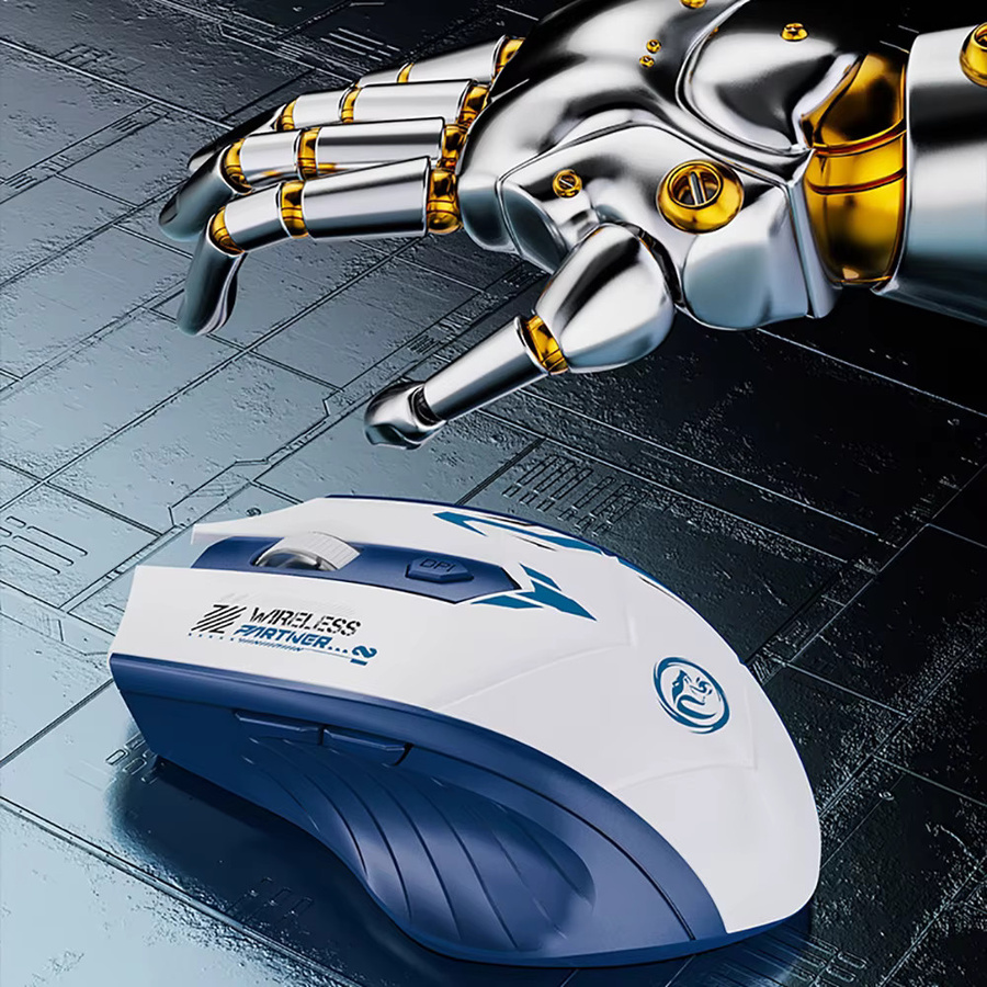 Kebidumei Dual-Modus Gaming und Büro Maus mit Bluetooth 5.4 und 2,4G Funk, wiederaufladbare kabellose Maus mit 6 Tasten und Silent-Klick für PC und Laptop in Schwarz oder Weiß - Bild 4