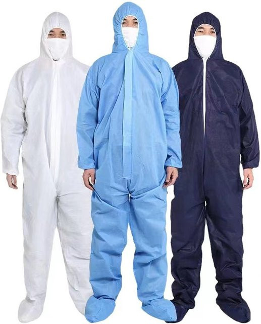 Einweg-Hygiene-Schutzanzug in Weiß, atmungsaktiver Arbeitsanzug als Staubschutz und Sicherheitskleidung, Größe M - Bild 1