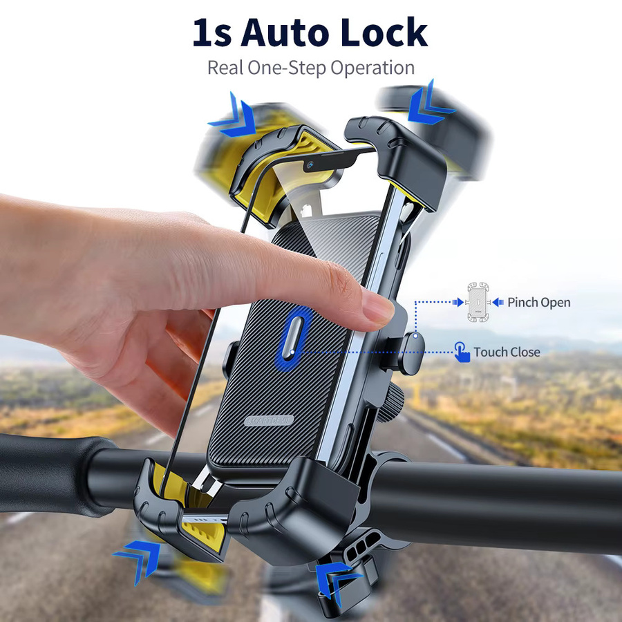SmartDevil Universal Fahrrad Handyhalterung mit 360 Grad Sichtbarkeit für 4 bis 6,5 Zoll Smartphones, stoßfest, in Schwarz oder Pink - Bild 2
