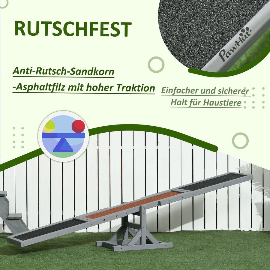 PawHut Hundewippe aus Tannenholz für Agility und Hundetraining, Gelb, B/T/H: 180 x 30 x 30 cm - Bild 4