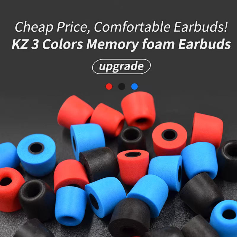 KZ 6 Stück Memory-Schaum-Ohrstöpsel zur Geräuschisolierung für In-Ear Kopfhörer ZSX EDXPro PR3 in Schwarz und Multicolour - Bild 1