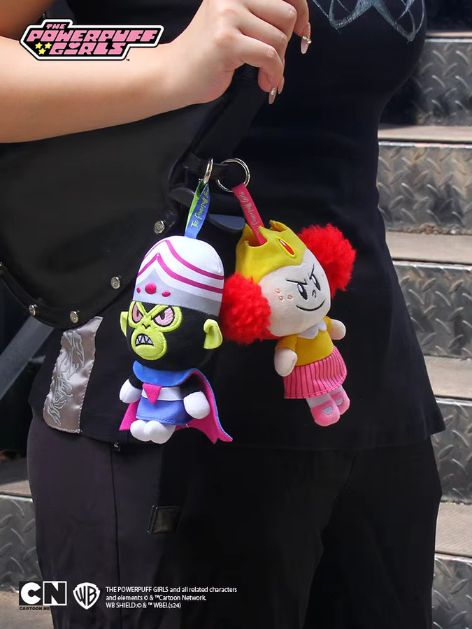 HUGKIS The Powerpuff Girls Plüsch-Schlüsselanhänger-Puppen, Mojo Jojo und Prinzessin Morbucks, Set / Bundle - Bild 3