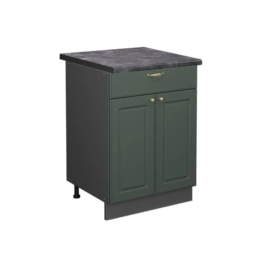 Vicco Küchenunterschrank Fame-Line Landhausstil in Grün-Gold und Anthrazit mit Schubladen und Soft-Close-Türen, B/T/H: 60 x 60 x 82 cm - Bild 2