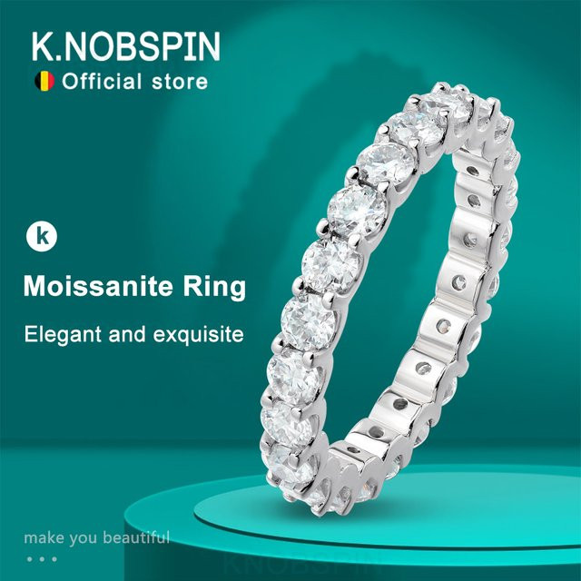 KNOBSPIN D Ring, 925 Silber, Moissanit, Gold, Damen, Herren - Bild 1