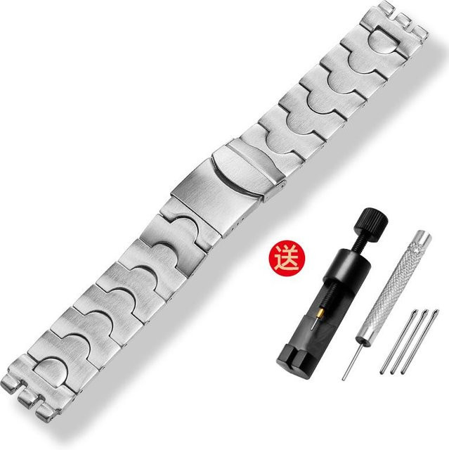 Freesh Uhrenarmband Edelstahl, Silber, 17 mm, 19 mm, Unisex - Bild 1