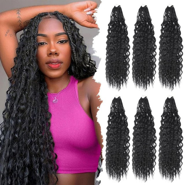 DinDong Box Braids Häkelhaar, 24 Zoll, Damen, Synthetisch - Bild 1