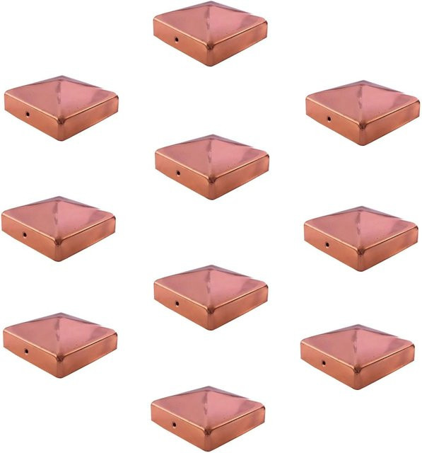 Holmwerk Pfostenkappe Pyramide aus Metall in Kupfer, 10er Set, B/T: 12 x 12 cm, Höhe: 12,1 cm - Bild 1