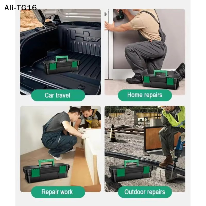 JETTING Werkzeugkasten aus Kunststoff, 10 Zoll, Schwarz, Tragbare Werkzeugbox für Tischlerei und Elektroreparaturen - Bild 4