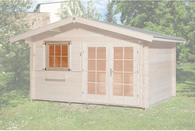Weka Einzelfenster für Gartenhäuser aus Holz und Glas in Beige, B/H: 91 x 91 cm, Wandstärke 45 mm - Bild 1