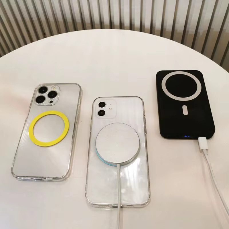 WSSHE Magnetische Metall-Aufkleber für MagSafe und magnetische Halterungen, Weiß, Set aus 1 oder 3 Stück für iPhone und Xiaomi - Bild 3