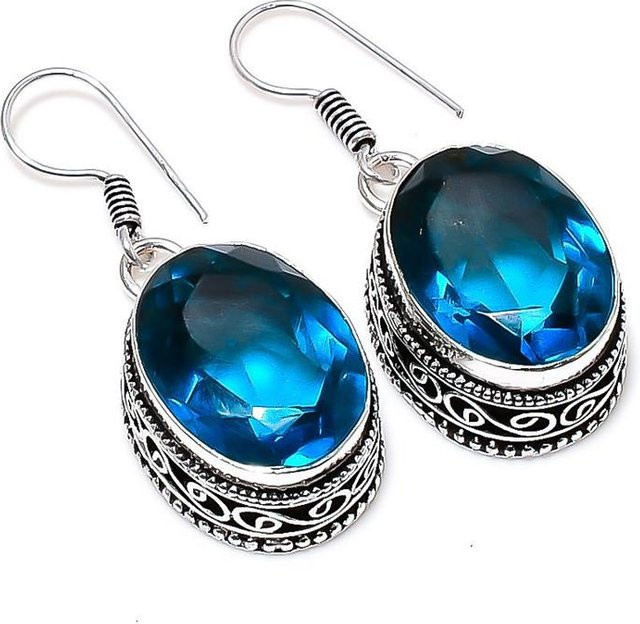 Ohrring 925 Silber, London Blue Topas, blau, Damen - Bild 1