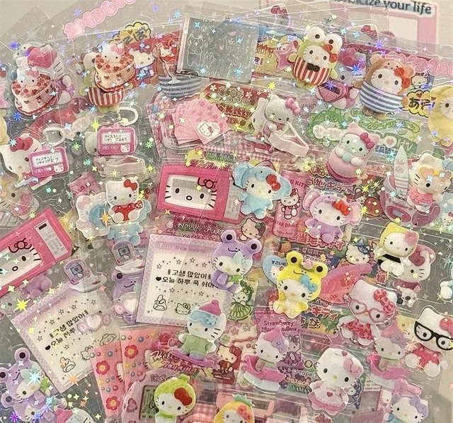 Rilakkuma Aufkleber Funkelnder Laseraufkleber 5-teiliges Set - Bild 1